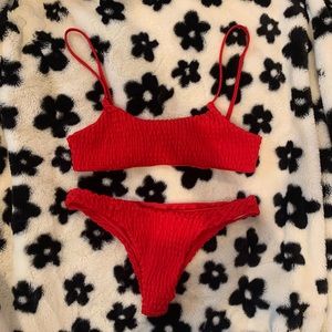 red zaful bikini set